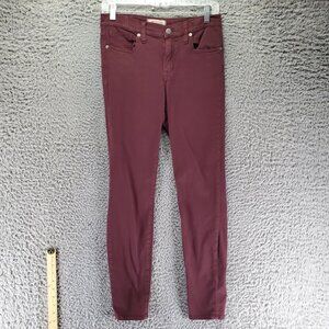 Madewell Jeans Womens 26 Burgundy Red High Riser Skinny Skinny Stretch Comfortab